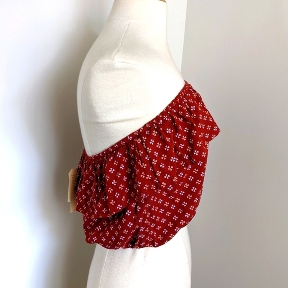 B.o.h Collective Crimson Band of Gypsies Tube Top with Ruffle L - Picture 3 of 9